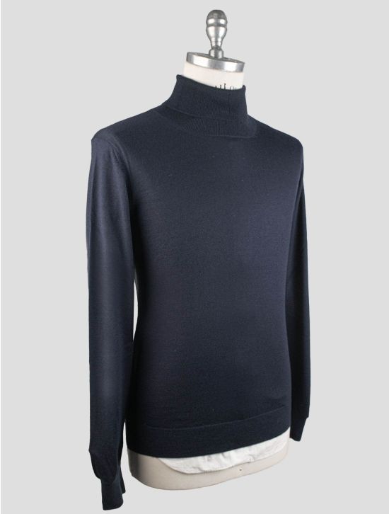 Gran Sasso Gran Sasso Blue Cashmere Silk Sweater Turtleneck Blue 001