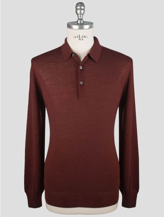 Gran Sasso Gran Sasso Burgundy Virgin Wool Sweater Polo Burgundy 000