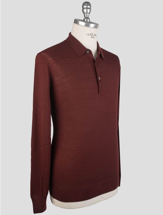 Gran Sasso Gran Sasso Burgundy Virgin Wool Sweater Polo Burgundy 001