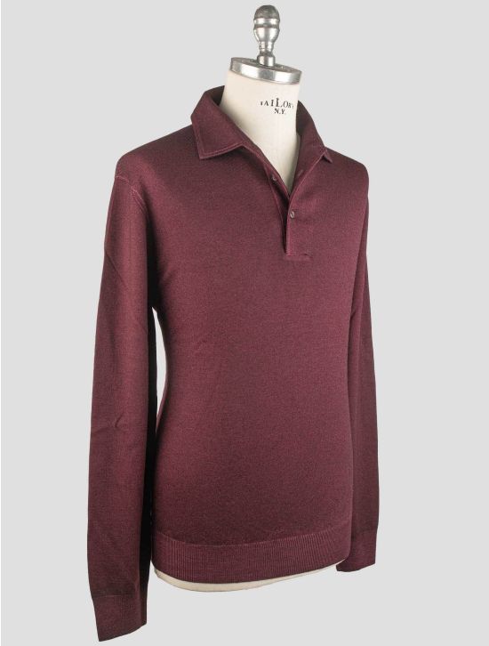 Gran Sasso Gran Sasso Burgundy Virgin Wool Sweater Polo Burgundy 001