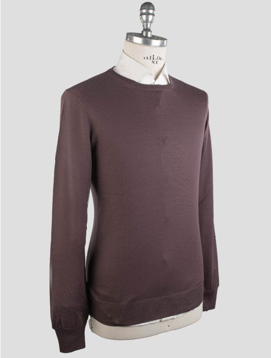 Gran Sasso Gran Sasso Burgundy Virgin Wool Sweater Crewneck Burgundy 001