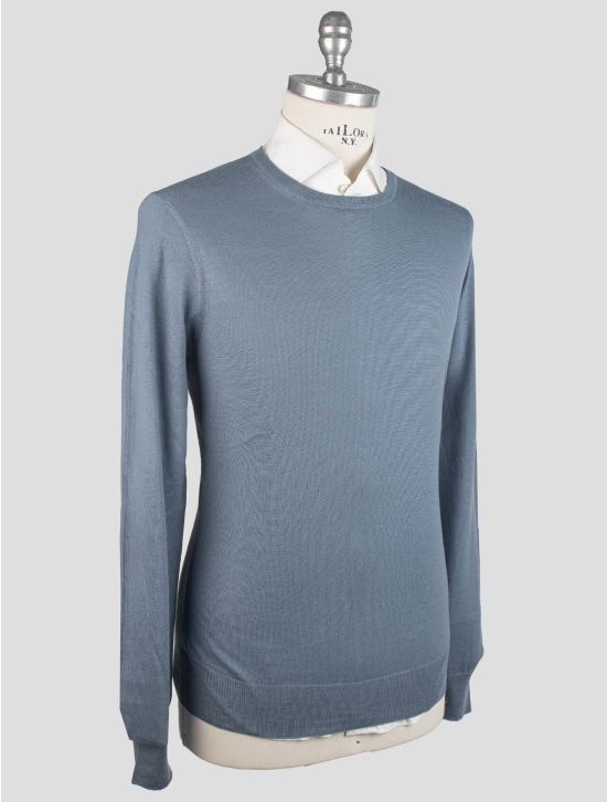 Gran Sasso Gran Sasso Blue Virgin Wool Sweater Crewneck Blue 001