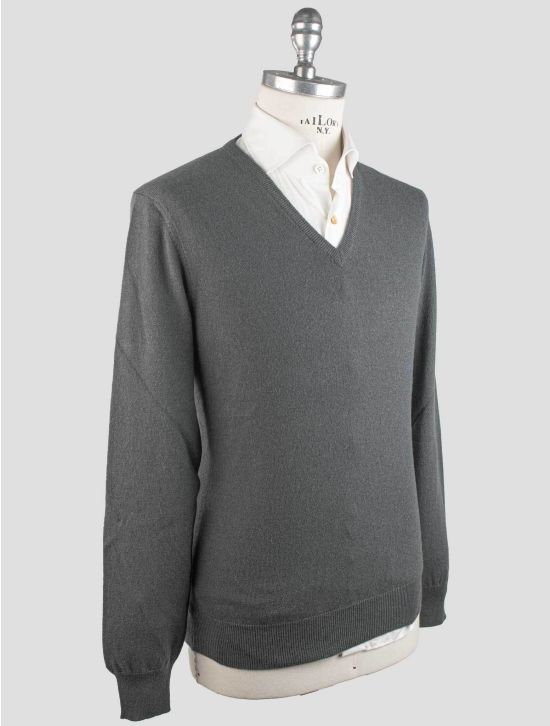 Gran Sasso Gran Sasso Gray Cashmere Sweater V-Neck Gray 001