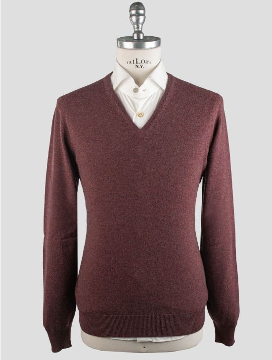 Gran Sasso Gran Sasso Burgundy Cashmere Sweater V-Neck Burgundy 000