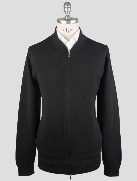 Gran Sasso Gran Sasso Black Virgin Wool Sweater Full Zip Black 000