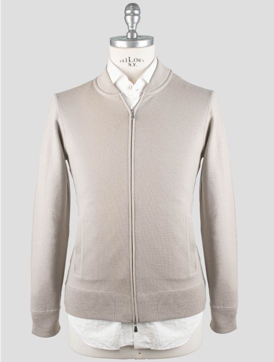 Gran Sasso Gran Sasso Beige Virgin Wool Sweater Full Zip Beige 000