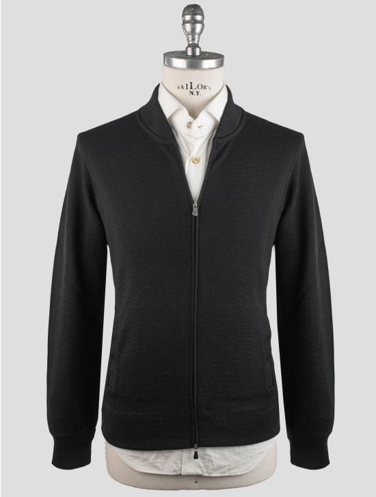 Gran Sasso Gran Sasso Black Virgin Wool Sweater Full Zip Black 000