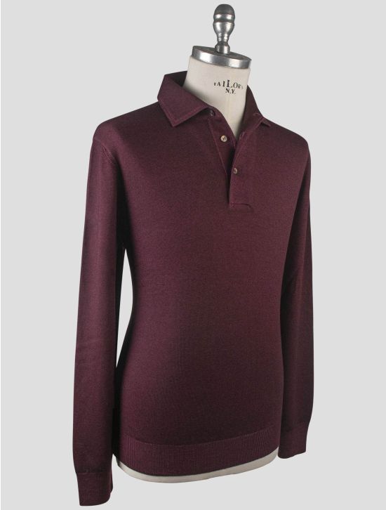 Gran Sasso Gran Sasso Burgundy Virgin Wool Sweater Polo Burgundy 000