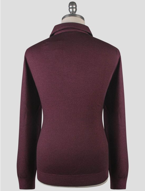 Gran Sasso Gran Sasso Burgundy Virgin Wool Sweater Polo Burgundy 001