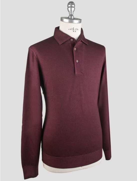 Gran Sasso Gran Sasso Burgundy Virgin Wool Sweater Polo Burgundy 001