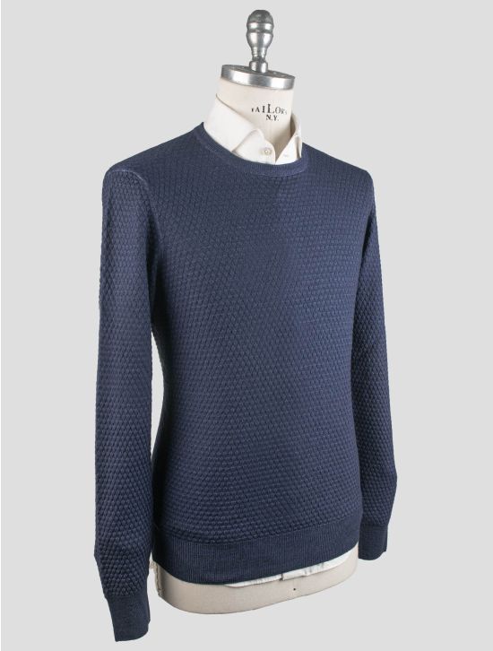 Gran Sasso Gran Sasso Blue Virgin Wool Sweater Crewneck Blue 001