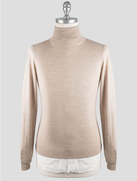 Gran Sasso Gran Sasso Beige Virgin Wool Silk Sweater Turtleneck Beige 000