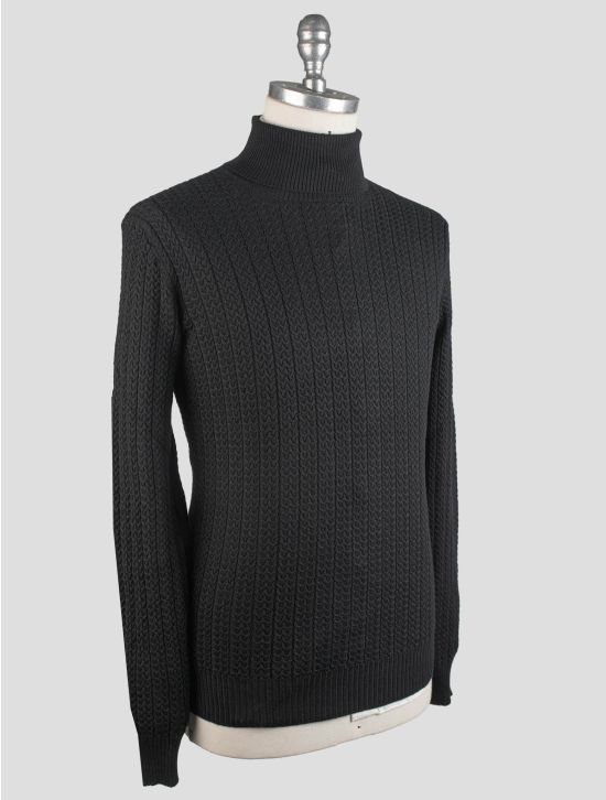 Gran Sasso Gran Sasso Black Virgin Wool Sweater Turtleneck Black 001