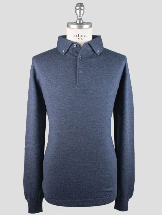 Gran Sasso Gran Sasso Blue Virgin Wool Sweater Polo Blue 000