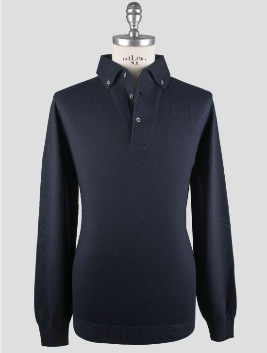 Gran Sasso Gran Sasso Dark Blue Virgin Wool Sweater Polo Dark Blue 000