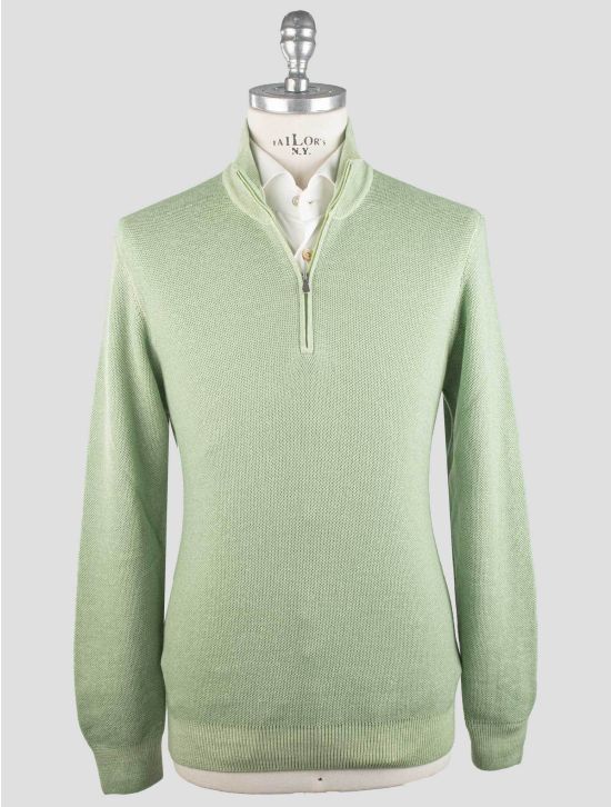 Gran Sasso Gran Sasso Green Virgin Wool Sweater Half Zip Green 000