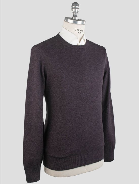 Gran Sasso Gran Sasso Burgundy Virgin Wool Viscose Cashmere Sweater Crewneck Burgundy 001