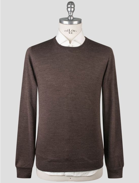 Gran Sasso Gran Sasso Brown Virgin Wool Silk Sweater Crewneck Brown 000