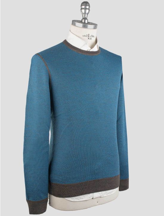 Gran Sasso Gran Sasso Blue Virgin Wool Sweater Crewneck Blue 001