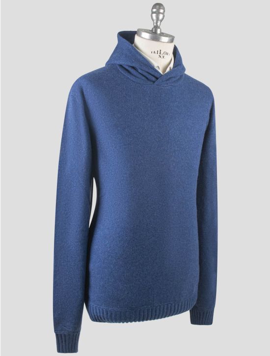 Gran Sasso Gran Sasso Blue Cashmere Sweater Hoodie Blue 001