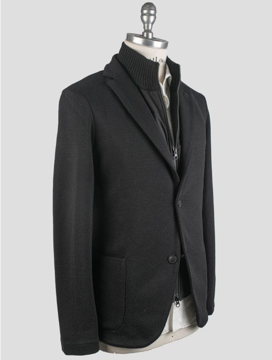 Gran Sasso Gran Sasso Black Virgin Wool Pl Coat + Gilet Black 001