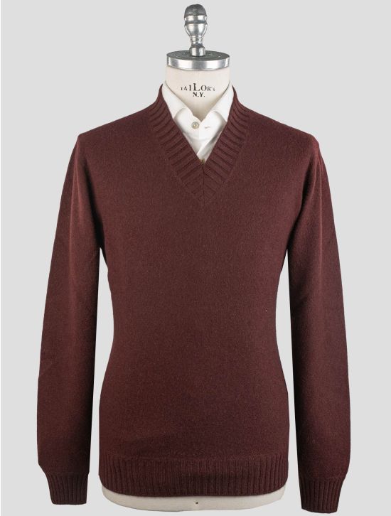 Gran Sasso Gran Sasso Burgundy Cashmere Sweater V-Neck Burgundy 000