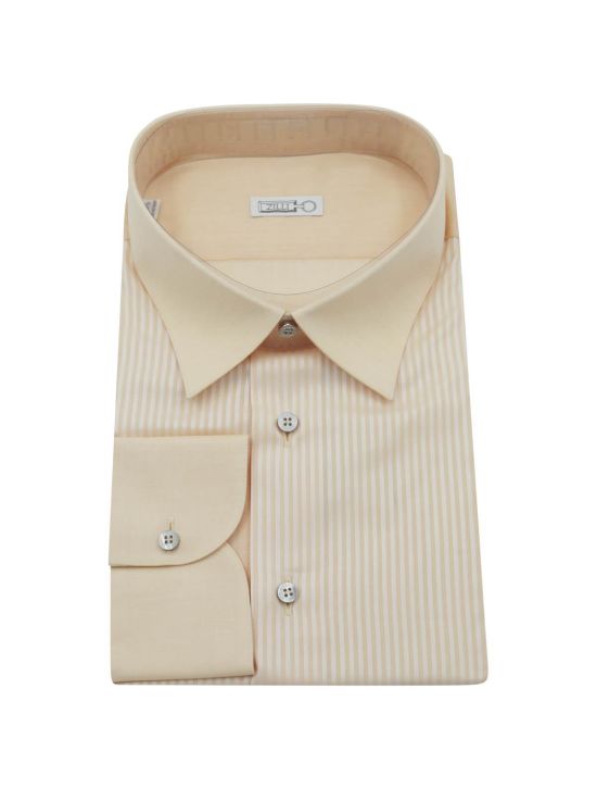 Zilli Zilli Orange Beige Cotton Shirt Mod Mirko Orange/White 000