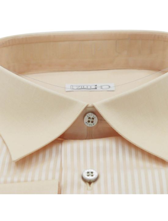 Zilli Zilli Orange Beige Cotton Shirt Mod Mirko Orange/White 001