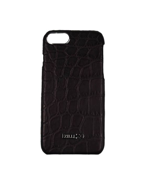 Zilli Zilli Brown Leather Crocodile iPhone 7 Cover Purple 000