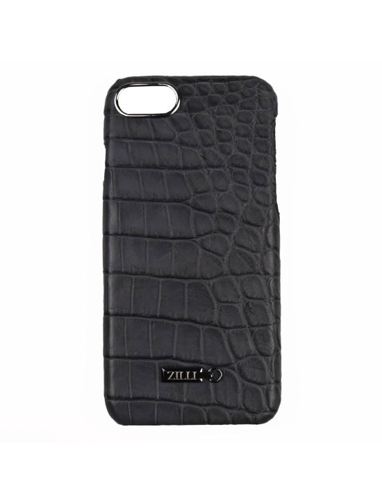 Zilli Zilli Grey Leather Crocodile iPhone 7 Cover Gray 000