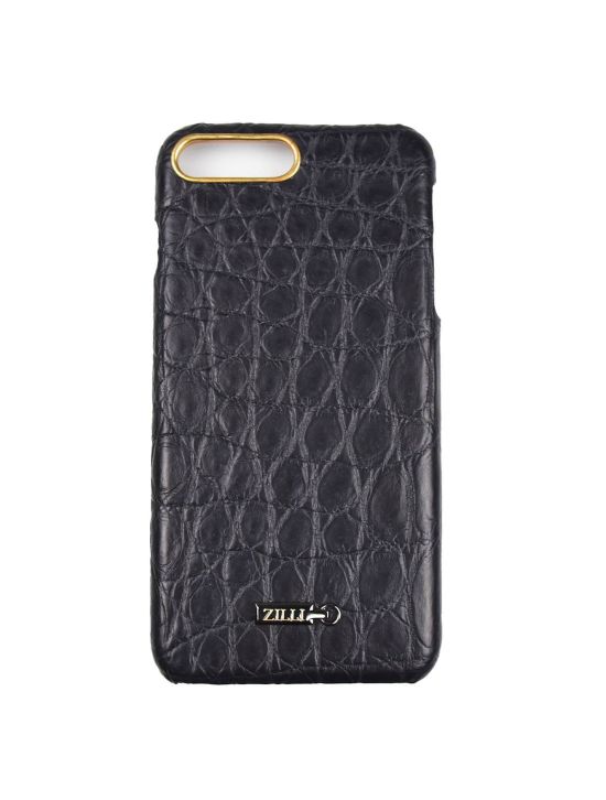 Zilli Zilli Blue Leather Crocodile iPhone 7 Plus Cover Blue 000