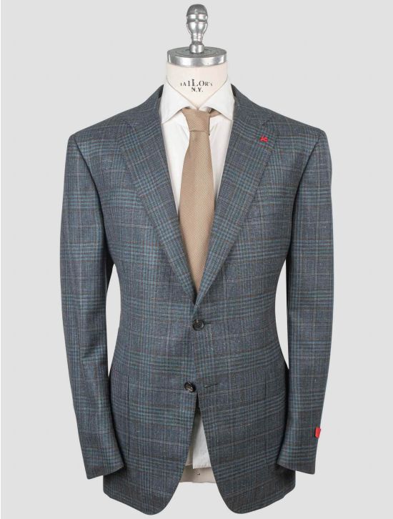 Isaia Isaia Green Wool Cashmere Silk Linen Blazer Green 000