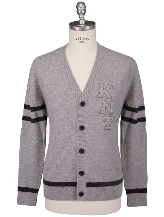 Kiton Knt Gray Virgin Wool Cashmere Sweater Cardigan