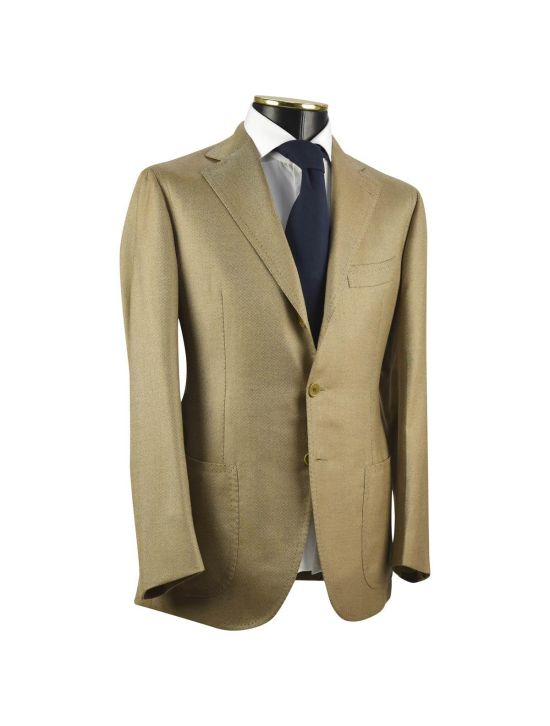 Cesare Attolini CESARE ATTOLINI Brown Cashmere Silk Blazer Beige 001