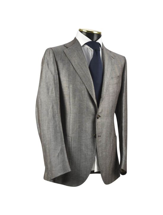 Cesare Attolini CESARE ATTOLINI Brown Wool Linen Blazer Brown 001