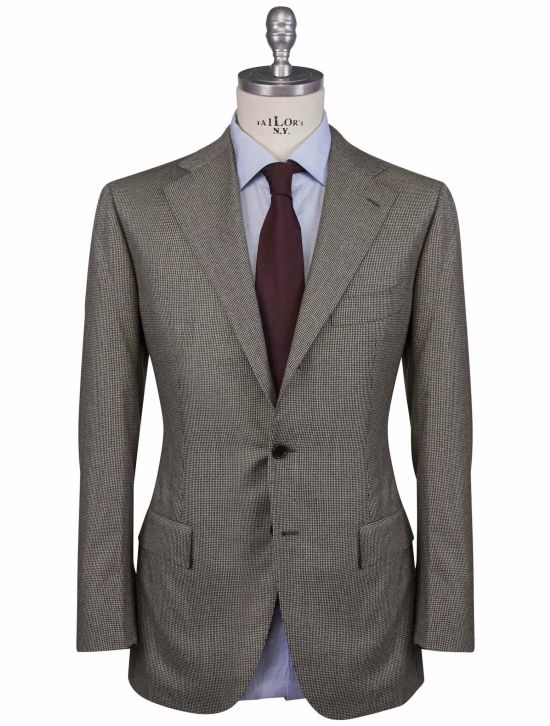 Cesare Attolini Cesare Attolini Black White Wool 150's Suit Black / White 000