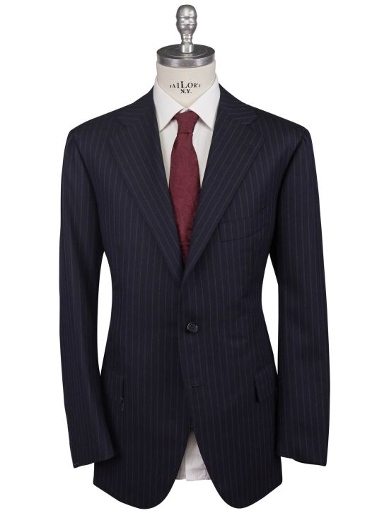 Cesare Attolini Cesare Attolini Blue Black Wool 120'S Suit Black / Blue 000