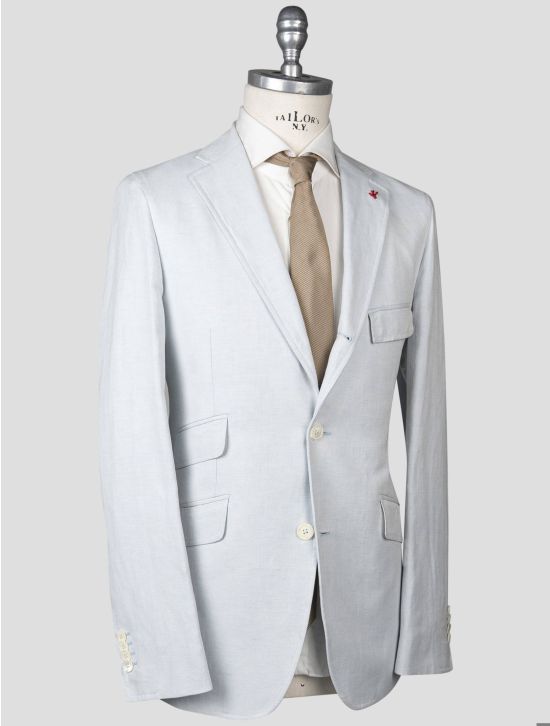 Isaia Isaia Light Blue Cotton Linen Suit Light Blue 001