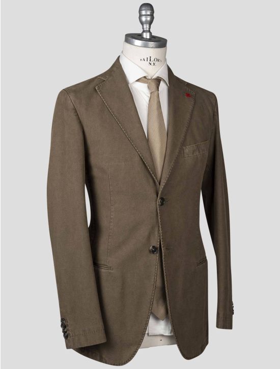 Isaia Isaia Brown Cotton Wool Suit Brown 001