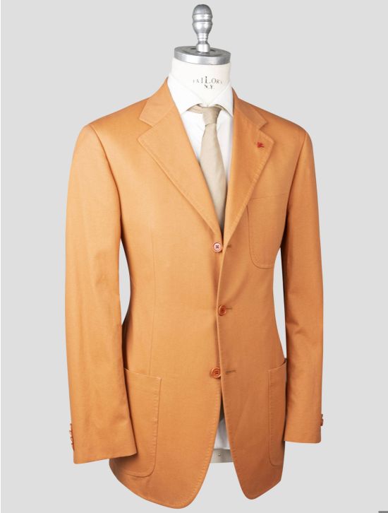 Isaia Isaia Orange Cotton Suit Orange 001