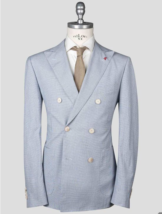 Isaia Isaia Light Blue Cotton Ea Suit Light Blue 000