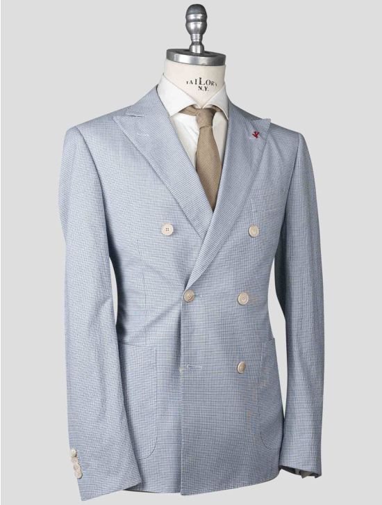 Isaia Isaia Light Blue Cotton Ea Suit Light Blue 001