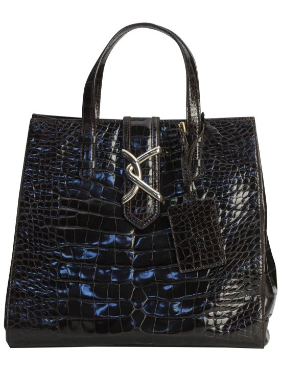 Kiton Kiton Black Leather Crocodile Bag Black 000