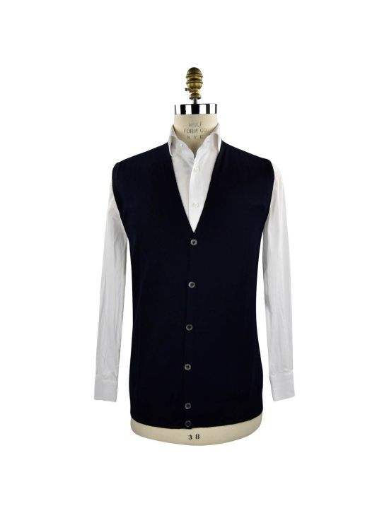 Barba Napoli BARBA NAPOLI Blue Virgin Wool Sweater Gilet Blue 000