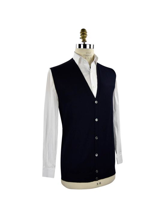 Barba Napoli BARBA NAPOLI Blue Virgin Wool Sweater Gilet Blue 001