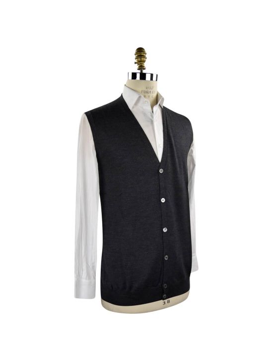 Barba Napoli BARBA NAPOLI Gray Virgin Wool Gilet Gray 001