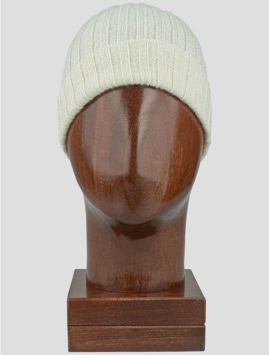 Isaia Isaia White Cashmere Beanie Hat White 000