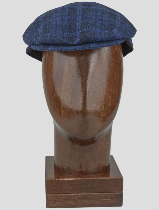 Isaia Isaia Blue Wool Flat Cap Blue 000