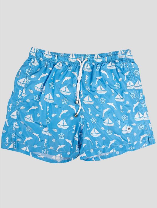 Luigi Borrelli Luigi Borrelli Light Blue White Pl Swim Trunks Light Blue / White 000