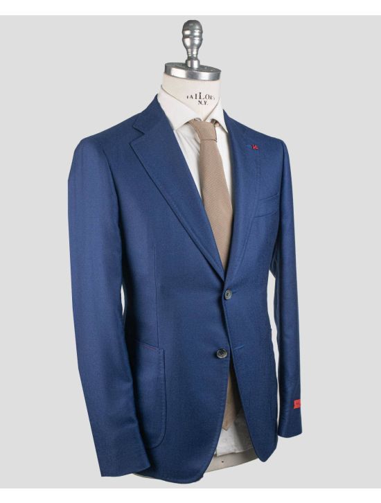 Isaia Isaia Blue Cashmere Silk Blazer Blue 001